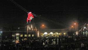 Babbo Natale scende dal cielo