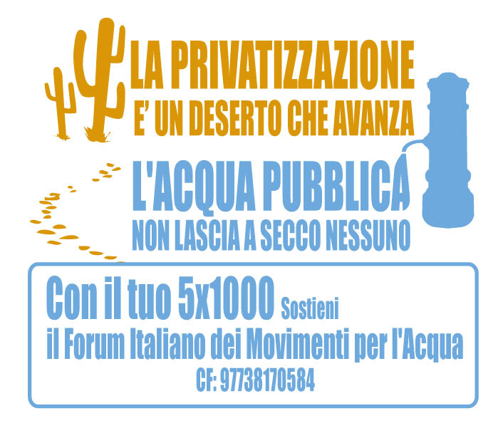 Il Forum Italiano dei Movimenti per l’Acqua​ vs Pd e Renzi