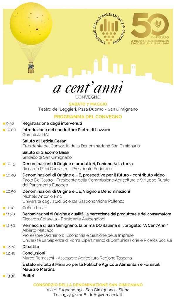 San Gimignano celebra i 50 anni della denominazione Vernaccia