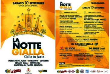 Colle: tutto pronto per La Notte Gialla