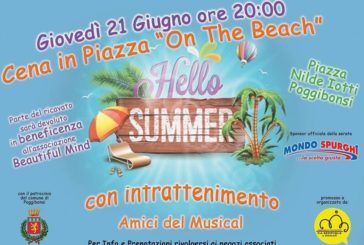 A Poggibonsi si cena ‘on the beach’ per divertimento e solidarietà