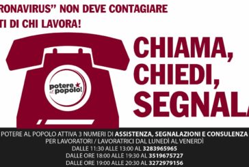 Potere al Popolo propone il “numero di assistenza e consulenza lavoratori”