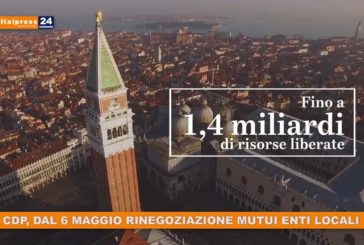 Cdp, dal 6 maggio rinegoziazione mutui enti locali