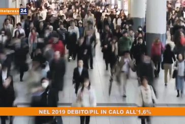 Nel 2019 debito/pil in calo all’1,6%