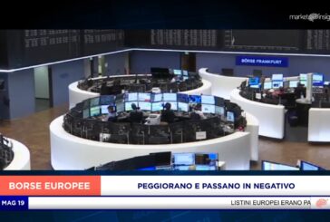 LE BORSE EUROPEE PEGGIORANO E PASSANO IN NEGATIVO