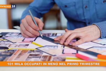 101 mila occupati in meno nel primo trimestre