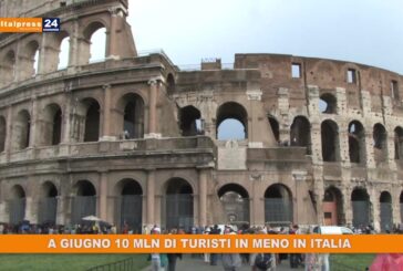 A giugno 10 mln di turisti in meno in Italia