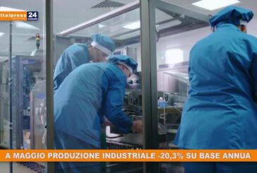 A maggio produzione industriale -20,3% su base annua