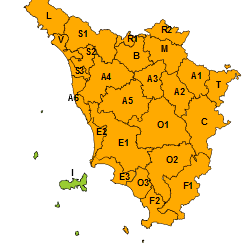 Allerta arancione su tutta la Toscana fino alle 8 del 1° luglio