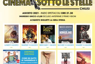 Cinema sotto le stelle, dopo la breve interruzione torna l’Arena di Chiusi