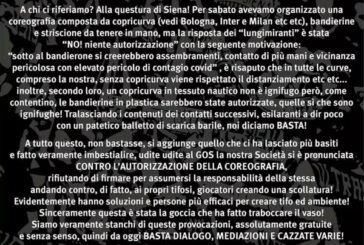 Protestano gli Ultras del Siena e disertano la gara con Grosseto