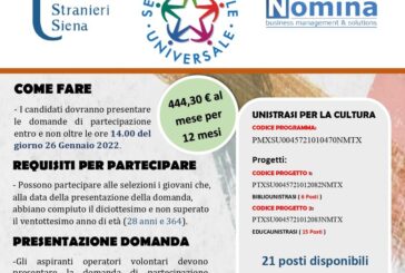 Servizio civile in Unistrasi: 21 posti disponibili