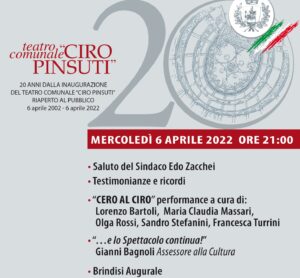 Il teatro comunale Ciro Pinsuti festeggia 20 anni dalla riapertura al