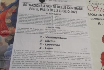 Palio: verso l’estrazione del 29 maggio