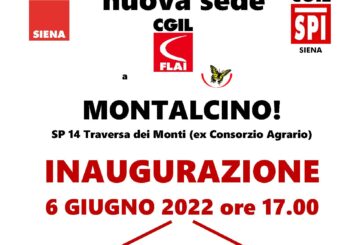 CGIL Siena: Lunedì 6 giugno inaugurazione della nuova sede a Montalcino