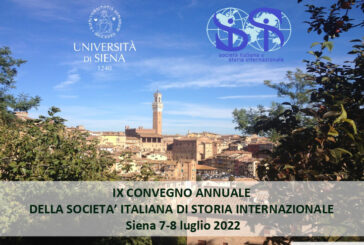 All’UniSi il IX Convegno annuale della Società italiana di Storia internazionale