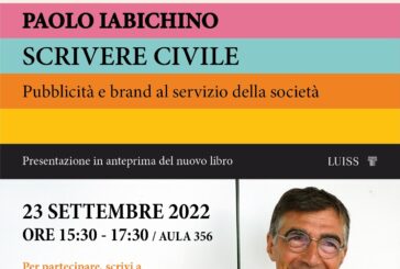 “Scrivere civile” Paolo Iabichino presenta il suo libro all’UniSi