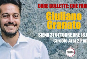 Potere al Popolo: assemblea con Giuliano Granato sul caro bollette