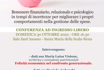 Conferenza “Denaro&Salute” per affrontare il clima di incertezza nelle spese quotidiane