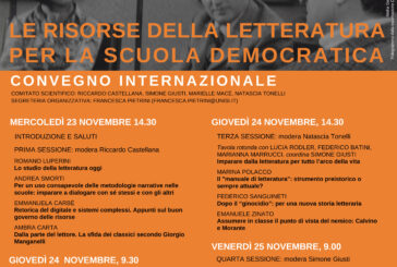 Convegno su “Le risorse della letteratura per la scuola democratica”