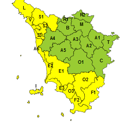 Maltempo: codice giallo per sabato 3 dicembre