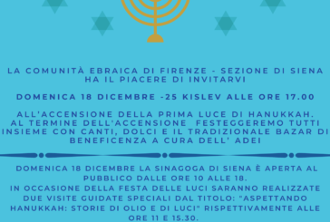 La comunità ebraica di Siena celebra la festa di Hanukkah