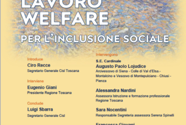 “Sviluppo, lavoro, welfare, per l’inclusione sociale”: iniziativa Cisl a Siena