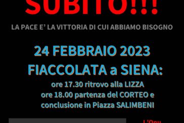 Alle 17,30 parte la fiaccolata per la pace