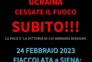 Un anno di guerra in Ucraina: il 24 fiaccolata per la pace a Siena