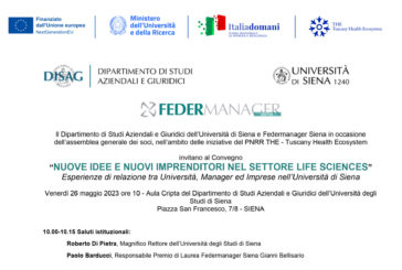 “Nuove idee e nuovi imprenditori nel settore Life Sciences”: convegno all’UniSi