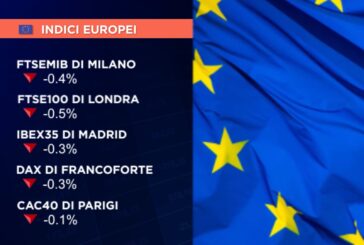 LISTINI EUROPEI CHIUDONO NEGATIVI, PIAZZA AFFARI A -0,4%, AFFONDA MPS (-10,8%)