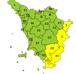 Codice giallo per temporali forti e rischio idrogeologico dalle 10 di venerdì 4 agosto