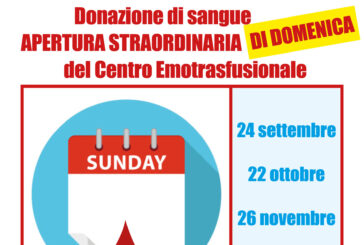 Donazione di sangue: il Centro Emotrasfusionale apre anche la domenica