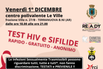 Nella Giornata Mondiale per la lotta contro l’Aids a Le Ville screening gratuito