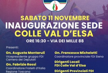 Colle di Val d’Elsa: si inaugura la sede di Fratelli d’Italia