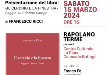 A Rapolano fa tappa il nuovo libro di Francesco Ricci, “Il cerchio e la finestra”