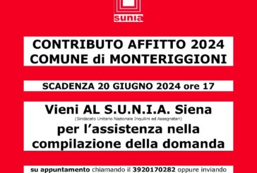 Contributo affitto 2024 del Comune di Monteriggioni: domande entro il 20 giugno