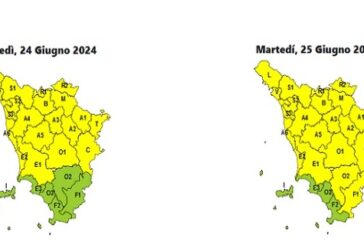 Codice giallo per forti temporali su gran parte della Toscana