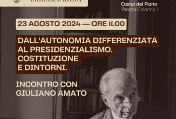 Giuliano Amato a Castel del Piano per parlare di riforme istituzionali