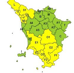 Maltempo: codice giallo per temporali forti