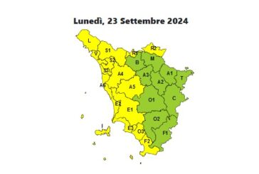 Codice giallo sulla costa e poi nelle aree interne