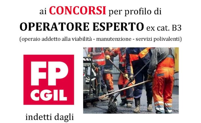 Concorsi per ‘operatore esperto’ degli enti locali: corso FP Cgil