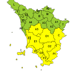 Codice giallo per pioggia con previsioni di peggioramento mercoledì 23