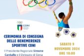 Coni: il 9 novembre la cerimonia di consegna delle Benemerenze Sportive