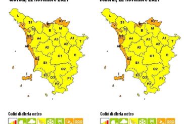 Maltempo: prorogata l’allerta arancione sulla costa, gialla sul resto della regione