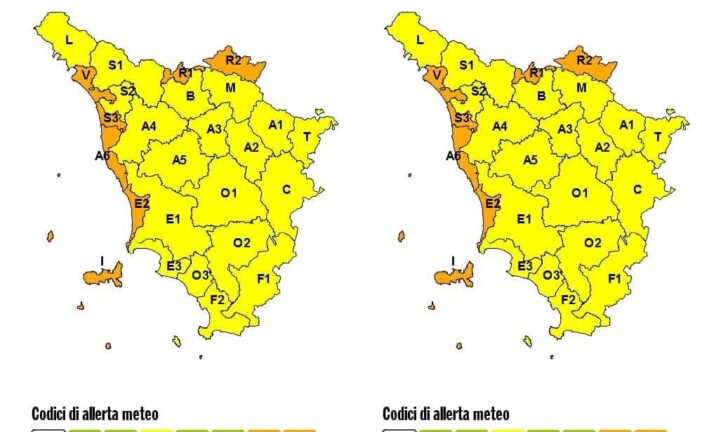 Maltempo: prorogata l’allerta arancione sulla costa, gialla sul resto della regione