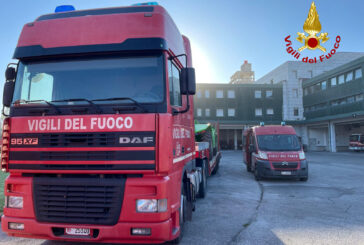 Vigili del fuoco: esercitazione di colonna mobile a Lucca