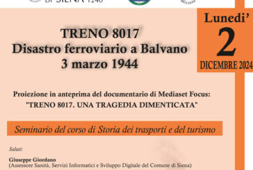 ”Treno 8017. Una tragedia dimenticata”: proiezione in anteprima a Siena