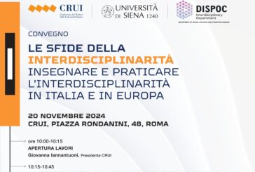 “Le sfide della interdisciplinarità”: un seminario UniSi e CRUI