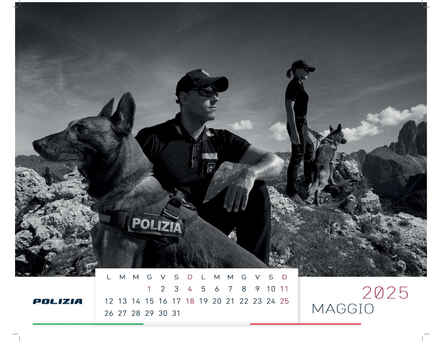 Il calendario della Polizia è una storia in bianco e nero